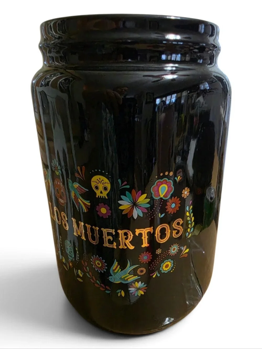 Dia de los Muertos Ceramic Mason Jar Vase/ Decor